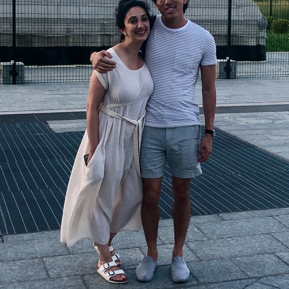 VINTAGE breezy cream summer maxi dress w pockets - Picture 9 of 10